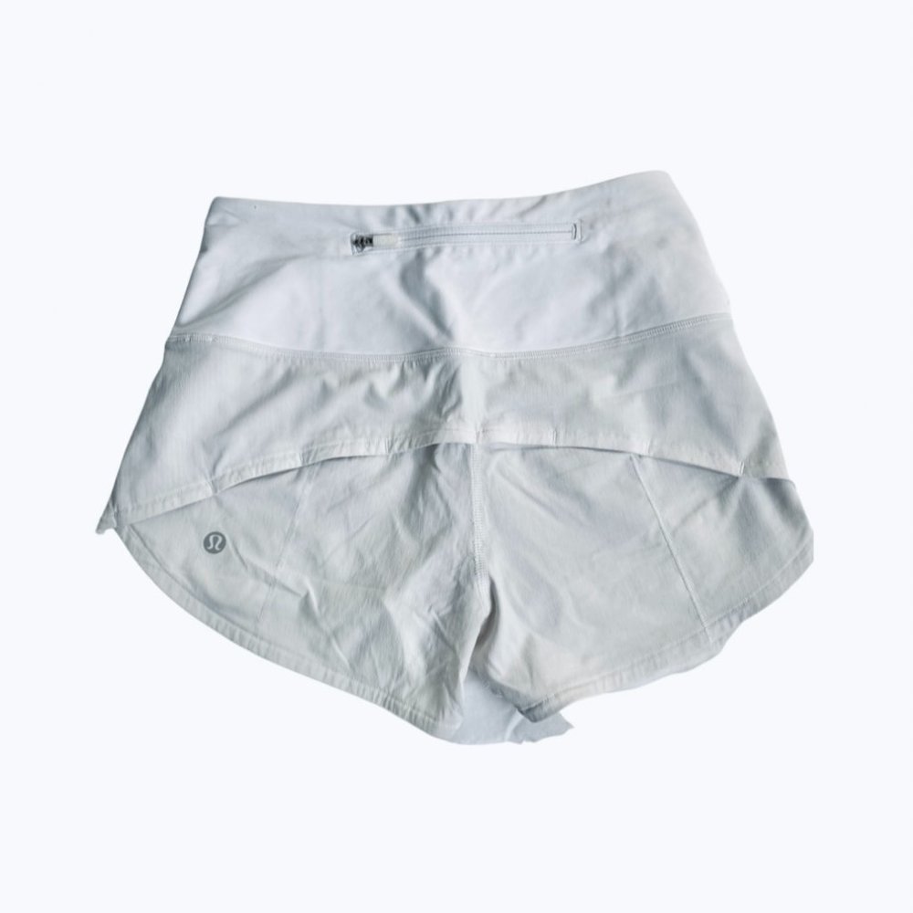 White lululemon high rise speed up short size 0